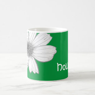 Taza De Café Nombre personalizado floral verde irlandés