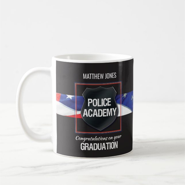 Taza De Café Nombre personalizado, graduación de la Academia de (Izquierda)