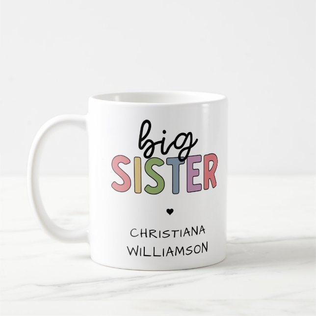 Taza De Café Nombre personalizado Gran Hermana Cuta Personaliza (Izquierda)