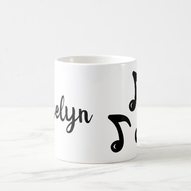 Taza De Café Nombre personalizado Guay Musical Notes Music Grap (Centro)