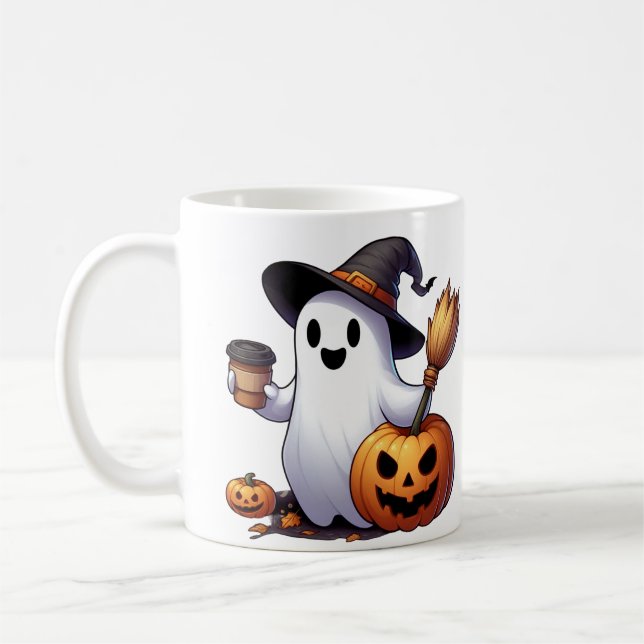 Taza De Café Nombre personalizado Halloween fango de café fanta (Izquierda)