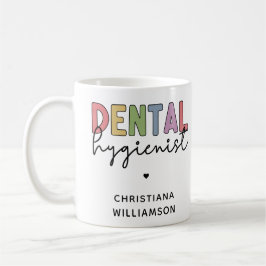 Taza De Café Nombre personalizado Higienista dental Regalos RDH