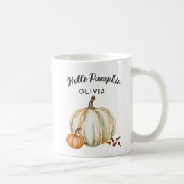 Taza De Café Nombre personalizado Hola Calabaza Spin Cosy Caída
