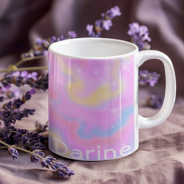 Taza De Café Nombre personalizado l colorido esparkles Rainbow  (Subido por el creador)