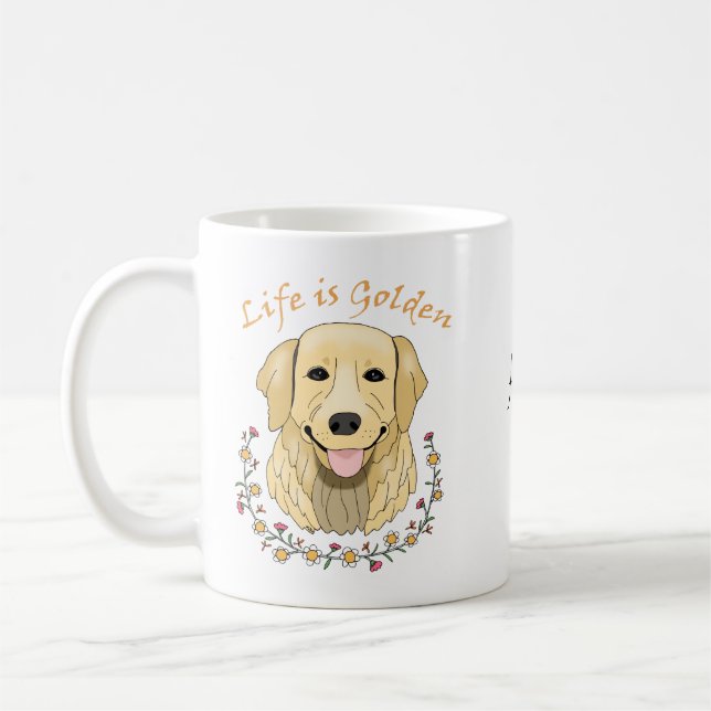 Taza De Café Nombre personalizado La vida del perro recuperador (Izquierda)