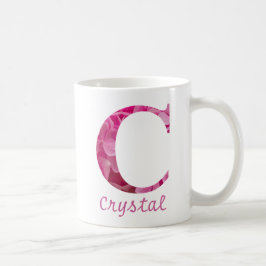 Taza De Café Nombre personalizado Letra rosa floral alfabeta "C