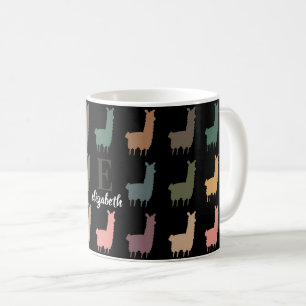 Taza De Café Nombre Personalizado Llama Regalo Alpaca Retro Per
