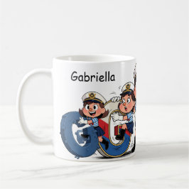 Taza De Café Nombre Personalizado Marinero Personaje de Dibujos