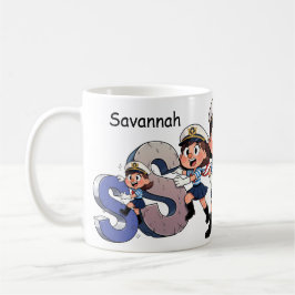 Taza De Café Nombre Personalizado Marinero Personaje de Dibujos