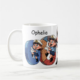 Taza De Café Nombre Personalizado Marinero Personaje de Dibujos