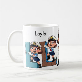 Taza De Café Nombre personalizado Marinero Personaje de dibujos