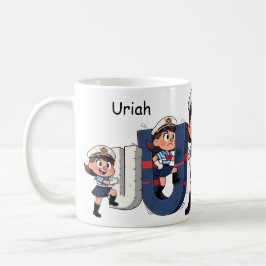 Taza De Café Nombre Personalizado Marinero Personaje de Dibujos