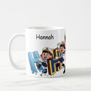 Taza De Café Nombre Personalizado Marinero Personaje de Dibujos
