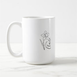 Taza De Café Nombre personalizado Marzo daffodil Flor de nacimi