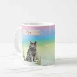 Taza De Café Nombre personalizado Mascota de gato británico de