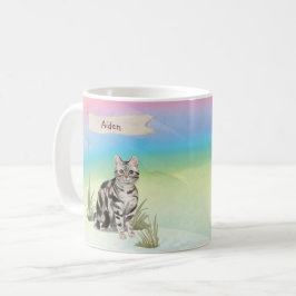 Taza De Café Nombre personalizado Mascota de pelo corto america