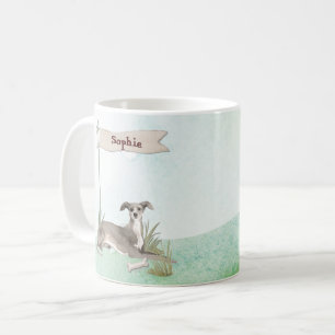 Taza De Café Nombre personalizado Mascota italiano Greyhound Pe