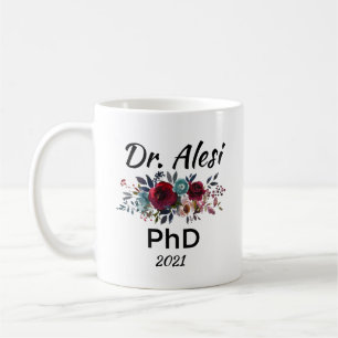 Taza De Café Nombre Personalizado, Médica De Graduación Phd M