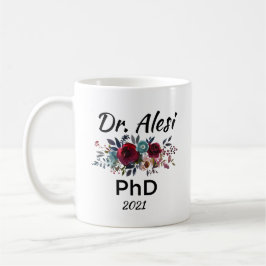 Taza De Café Nombre Personalizado, Médica De Graduación Phd Mug