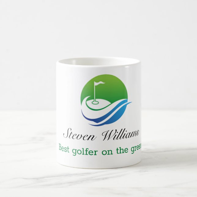 Taza De Café Nombre personalizado Mejor Café Golfer Mug (Centro)