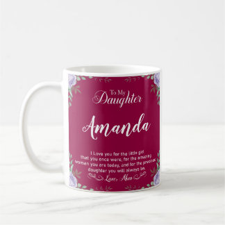 Taza De Café Nombre personalizado Mensaje de Fuchsia para la hi