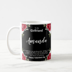 Taza De Café Nombre personalizado mensaje de San Valentín para 