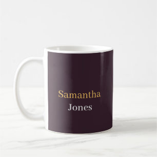 Taza De Café Nombre personalizado minimalista moderno burgundy