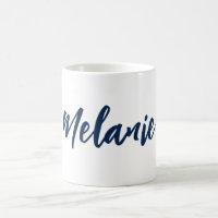Nombre personalizado Minimalista Navy café blanco