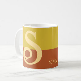 Taza De Café Nombre personalizado moderno Carta de Acción de Gr