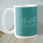Taza De Café Nombre personalizado moderno simple<br><div class="desc">Nombre Personalizado Modern Simple Mug de Ricaso - fácil añadir tu propio nombre y apellido a esta elegante taza de café. con acoplamiento tipográfico</div>