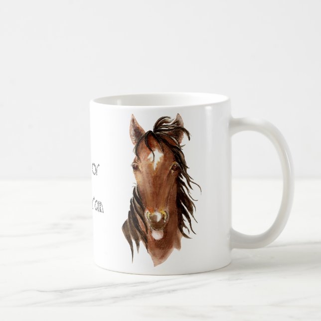 Taza De Café Nombre personalizado Monograma caballo con actitud (Derecha)