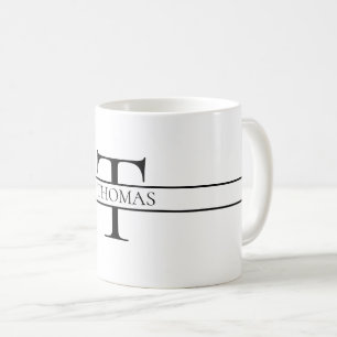 Taza De Café Nombre personalizado monogramado elegante