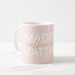 Taza De Café Nombre personalizado Monogramado Moderno Café Love