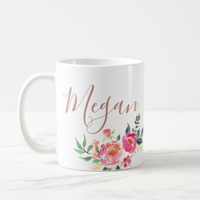 Taza De Café nombre personalizado monogramado también (Izquierda)