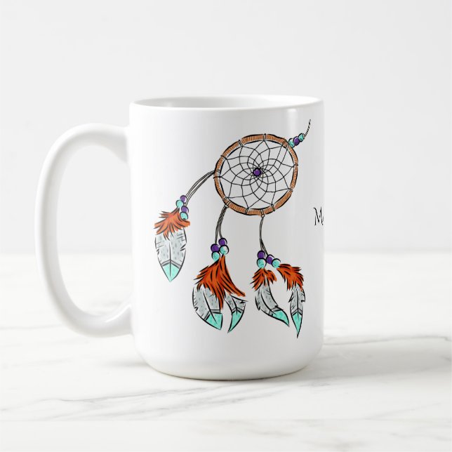 Taza De Café Nombre personalizado Muertes de Dreamcatcher (Izquierda)