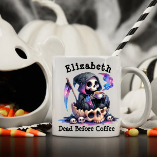 Taza De Café Nombre Personalizado Muerto Antes del Café Diverti