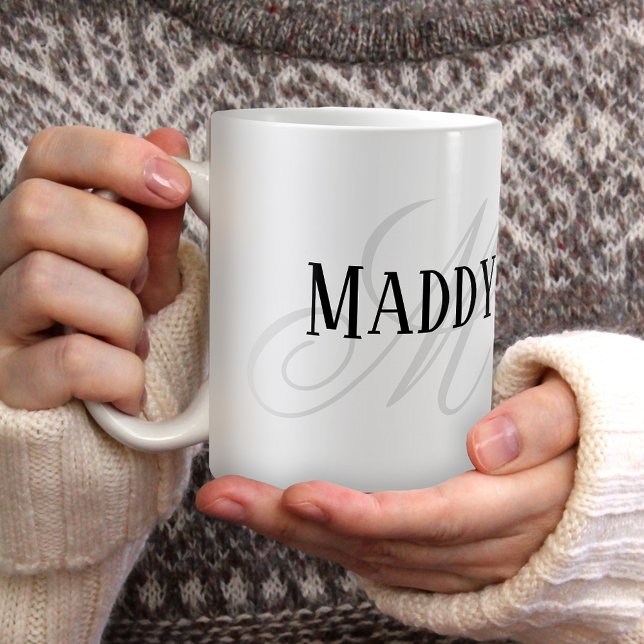 Taza De Café Nombre personalizado Mugre blanco negro (Subido por el creador)