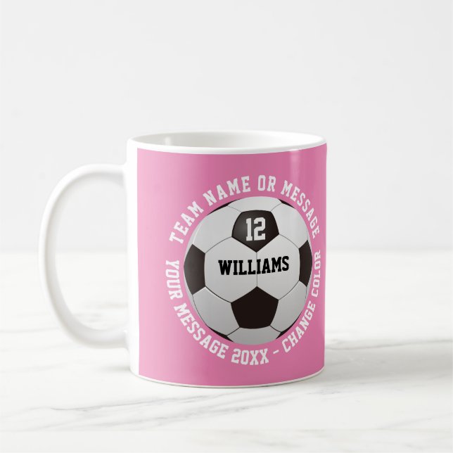Taza De Café Nombre personalizado número de equipo nombre bola  (Izquierda)