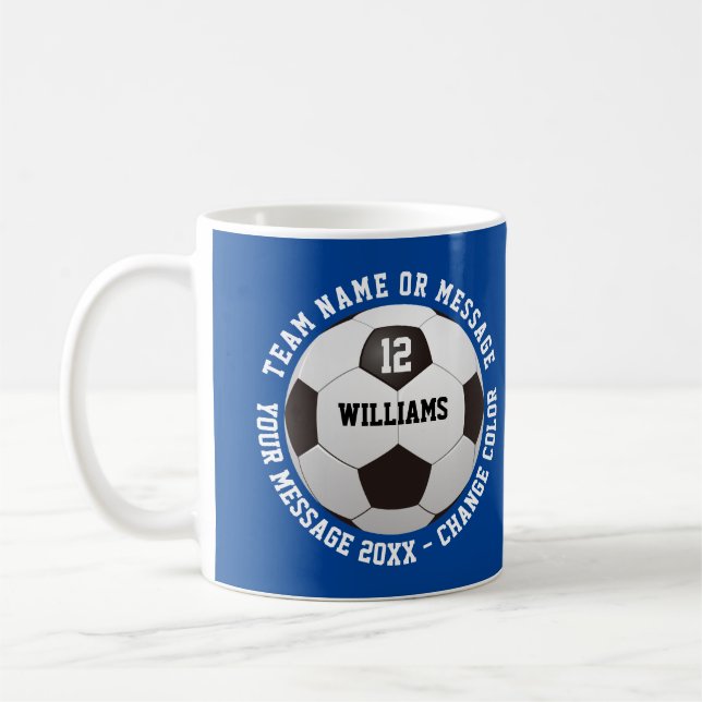 Taza De Café Nombre personalizado número de equipo nombre bola  (Izquierda)