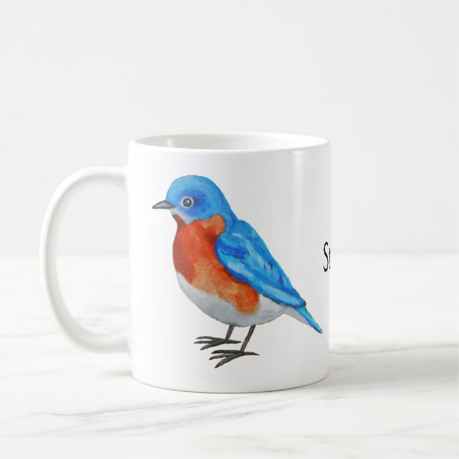 Taza De Café Nombre personalizado Observador de aves azules del (Izquierda)