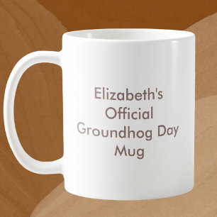 Taza De Café Nombre personalizado oficial del Día de la Marmota