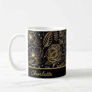 Taza De Café Nombre personalizado oro de patrón sin soldadura f