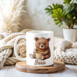 Taza De Café Nombre personalizado Oso de peluche