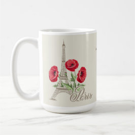 Taza De Café Nombre personalizado Paris Francia mugs
