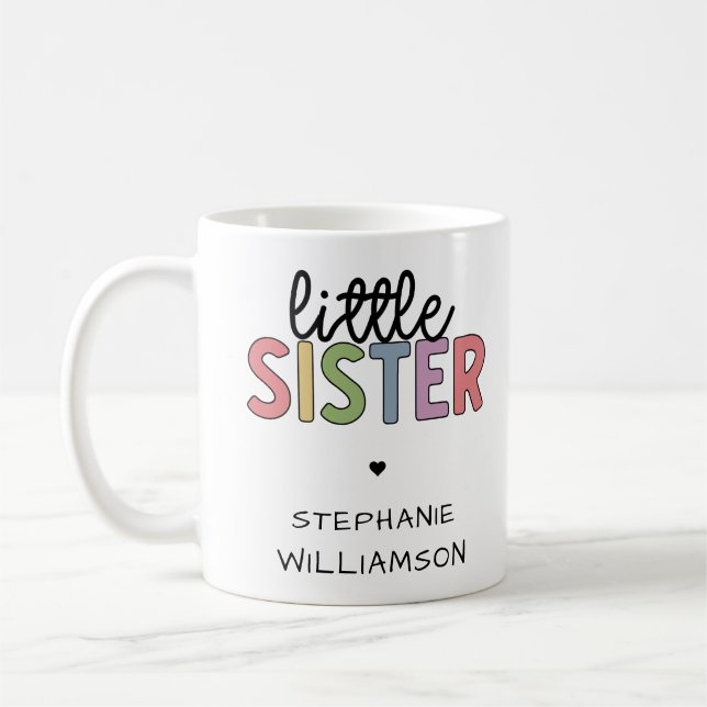 Taza De Café Nombre personalizado Pequeña hermana Cuta personal (Izquierda)