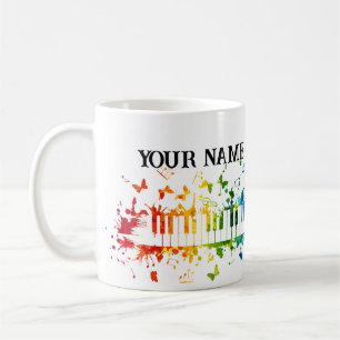 Taza De Café Nombre personalizado pequeño para pianista