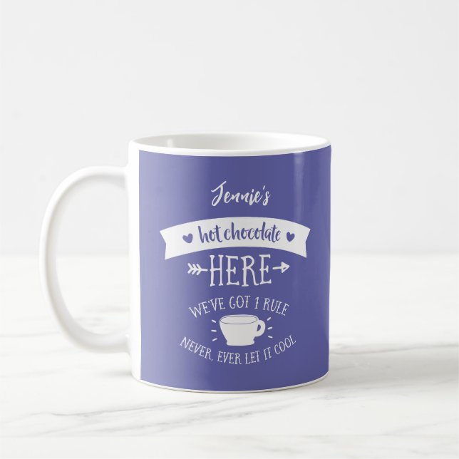 Taza De Café Nombre personalizado Periwinkle Hot Chocolate Mug (Izquierda)