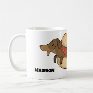 Taza De Café Nombre personalizado Perro caliente