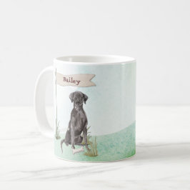 Taza De Café Nombre personalizado perro Mascota de Black Lab