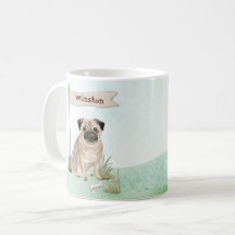 Nombre personalizado Perro Mascota Pug